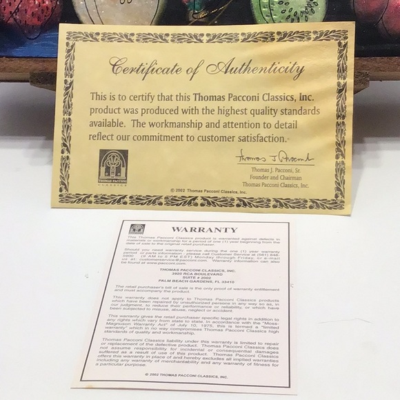 Thomas Pacconi Classic Ornaments 2002 Collection. New in box - Picture 3 of 5